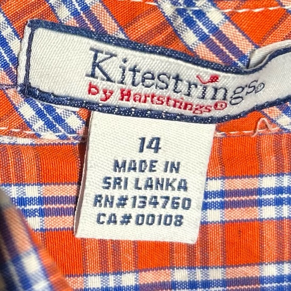 Hartstrings Red Plaid Button Down size 14 - Picture 4 of 4